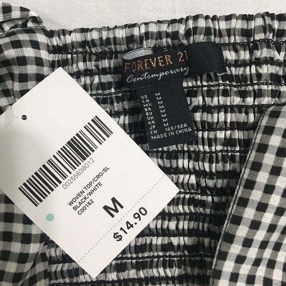 NEW XXI black/White checkered woven crop top - Picture 8 of 8